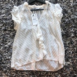 Zara Basic Blouse sheer size XS